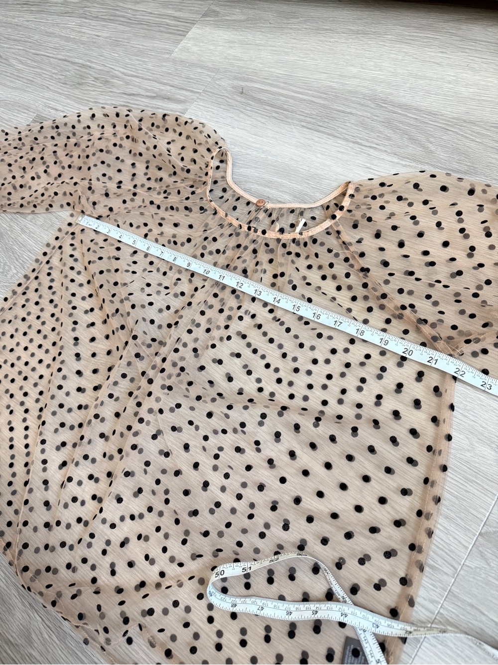 Lena Polka Dot Mesh Top with Camisole – Size S - Picture 4 of 9
